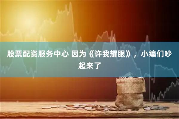 股票配资服务中心 因为《许我耀眼》，小编们吵起来了